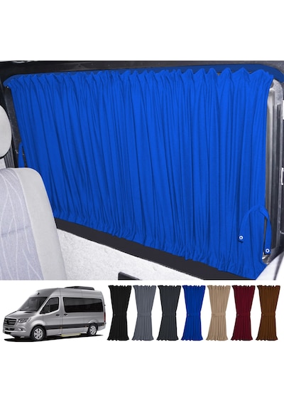 Pandami Mercedes Sprinter W907 Uzun 2018+ Uyumlu Mavi Raylı Oto Perde Takımı
