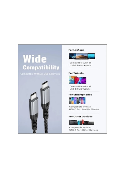 240w Type C To Type C Data Ve Şarj Pd3.1/qc5.0 Usb C - Usb C Kablosu 120cm, 140w 100w Hızlı Şarj İle Uyumlu, Macbook Pro/air, İpad Pro/air, Samsung Galaxy S22/21/20, Dizüstü Bilgisayarlar İle Uyumlu 240w Type C To Type C Data Ve Şarj Pd3.1/qc5.0 Usb C - Usb C Kablosu 120cm, 140w 100w Hızlı Şarj İle Uyumlu, Macbook Pro/air, İpad Pro/air, Samsung Galaxy S22/21/20, Dizüstü Bilgisayarlar İle Uyumlu