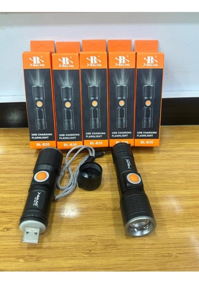 B35 Mini Usebeli El Feneri, Şarjlı Cep Feneri Tg Led 500 Lümen Siyah