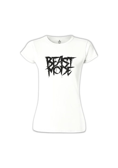 Bodybuilding - Beast Mode Beyaz Kadın Tshirt 001
