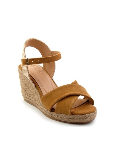 Bambi Taba Leather Kadın Sandalet K05718070702 Taba