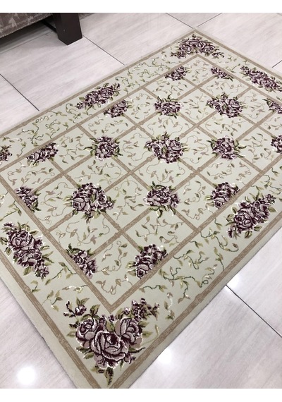 Saray Halı Tifanny 10109 Krem 125X180 Krem Pudra Yeşil Sık Halı !