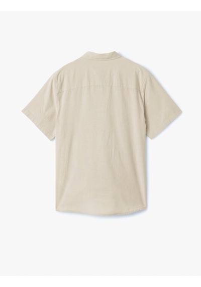 Koton Kısa Kollu Pamuklu Cep Detaylı Slim Fit Gömlek Gri 5sam60014hw Gri