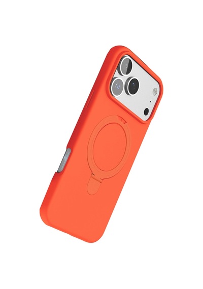 Apple, Uyumlu iPhone 17 Pro Regal Magsafe Standlı Kapak Turuncu