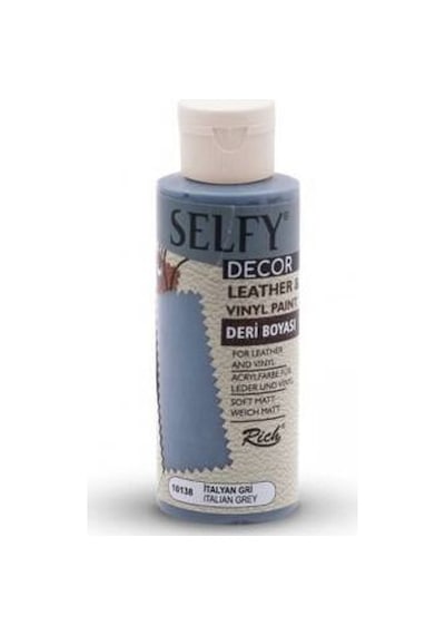 Rich Selfy Decor Deri Boyası 120 Cc 10138 İtalyan Gri Gri