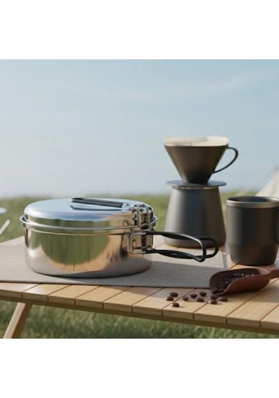 Easy Camp Tour Cook Set 3 Parça Paslanmaz Çelik Yemek Seti Gri