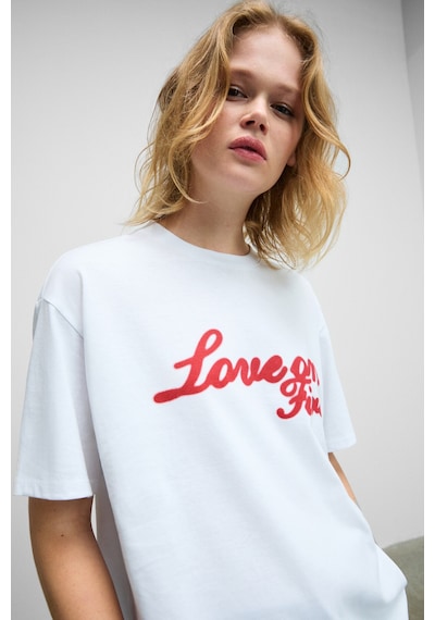 Grımelange LUSUTA Kadın Yumuşak Ve Esnek Kumaşlı Baskı Detaylı Bisiklet Yakalı Beyaz T-Shirt Grımelange LUSUTA Kadın Yumuşak Ve Esnek Kumaşlı Baskı Detaylı Bisiklet Yakalı Beyaz T-Shirt