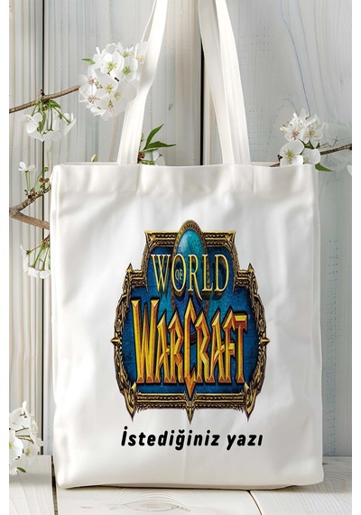 Art Hediye World Of Warcraft Oyun Baskılı Bez Çanta Omuz Çantası Model 1 Çok Renkli