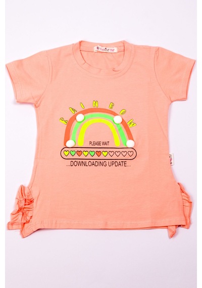 Hçm Kız Çocuk Tshirt Gökkuşağı Baskılı A2 Yavruağzı