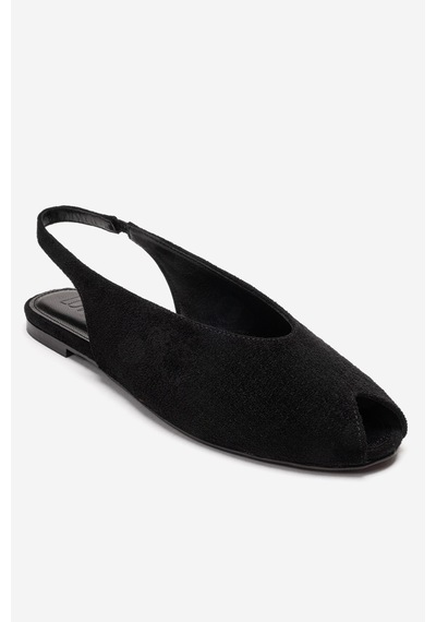 Luvishoes Serına Siyah Süet Kadın Sandalet