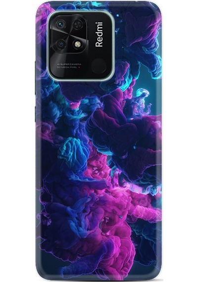 Xiaomi Redmi 10C Kılıf Resimli Desenli Silikon Platinium Series Cloud Purple 1804
