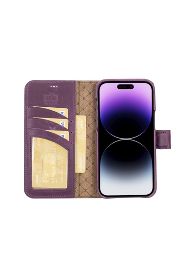 Bouletta Apple İphone 14 Pro Max Uyumlu Deri Kılıf Mw36 Cz7