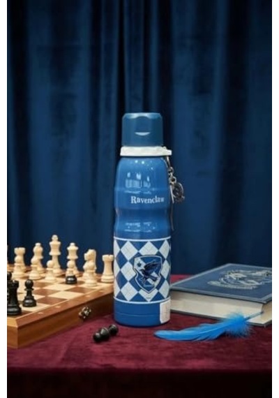 Miniso Harry Potter Lisanslı Charmlı Termos, 600 Ml Kapasite, Mavi Açık Beyaz