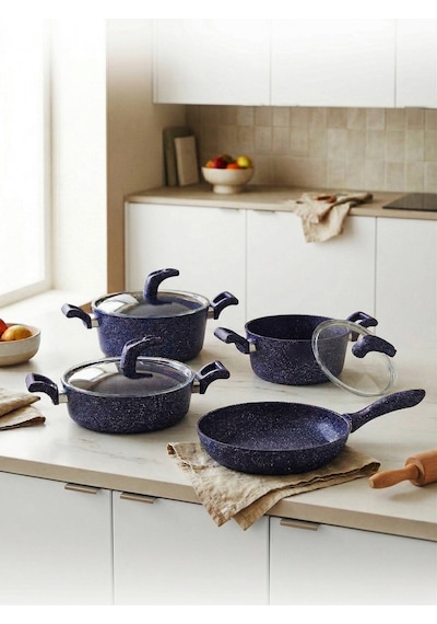 Hascevher Karina 7 Pcs Granit Vega Tencere Seti 1822ten26kar26tv Renk Mor
