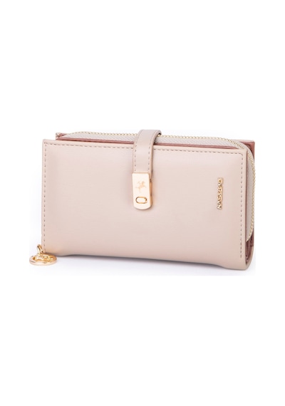 Nas Bag Kadın Orta Boy Kartlık Kağıt Para Ve Bozuk Para Tasarımına Sahip Kum Taba Dona 16x9 Cm Kum - Taba