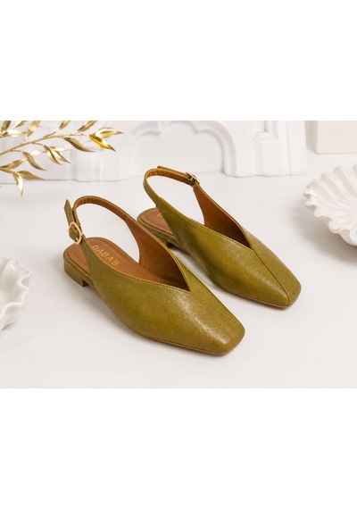 Dabab Shoes Lıvora Kadın Yağ Yeşili Kare Burun Tokalı Düz Taban Slingback Casual Babet Ayakkabı Yeşil Dabab Shoes Lıvora Kadın Yağ Yeşili Kare Burun Tokalı Düz Taban Slingback Casual Babet Ayakkabı Yeşil