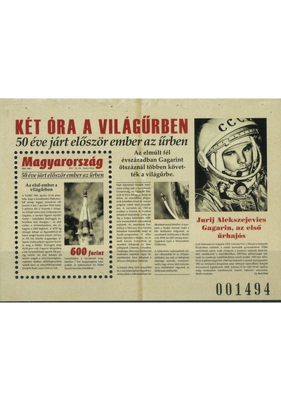 Koleksiyon Pulları,uzay'a İlk Çıkan Astronut'un Macar Gazetesindeki Haberi, Damgasız Blok,n11--77