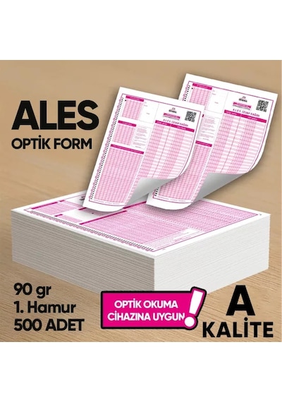 ALES Akademik Değerlendirme Optik Formu (500 Adet - 90 gr - Optik Okuma Cihazlarıyla Uyumlu)
