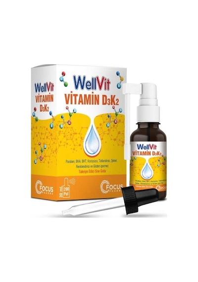 Wellvit Vitamin D3k2 Sprey 30 Ml