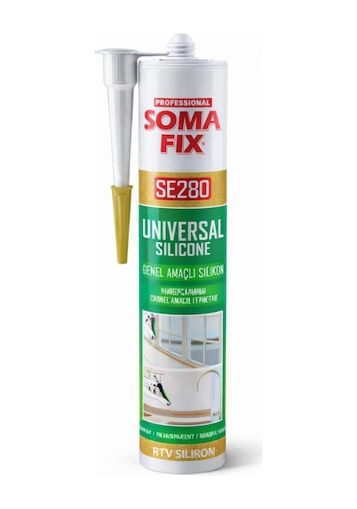 Soma Fix Se280 Genel Amaçlı Silikon 280ml - Şeffaf Silikon - Mutfak, Banyo Ve Genel Sızdırmazlık İçin Yüksek Yapışma Performanslı Mastik Açık Gri