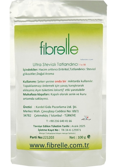 Fibrelle Ultra Stevialı Tatlandırıcı  100 g 1 Paket