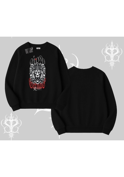 Startmore Biskilet Sweatshirt Crowned Lion Rock Authority Myth Siyah