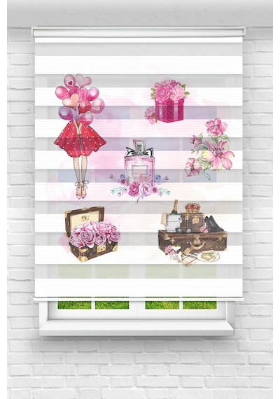 Perdeoutlet38 Baskılı Renkli  Kız Dijital Baskılı Zebra Perde-cocuk Odası-stor Perde Model:pz-2581 Çok Renkli