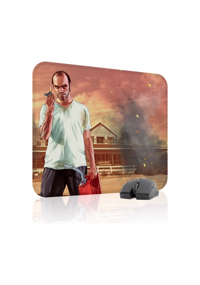 Gta 5 Kaymaz Dikişli Kauçuk Oyuncu Mousepad V3 - 48x40 Xl Gaming Mouse Pad Fare Altlığı