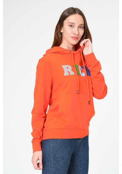 Kadın Kapüşonlu Süzüne Baskılı Sweatshirt Çok Renkli
