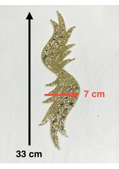 Ütüyle Yapışan Kristal Taşlı Aplike / Gold Aplike / Mdl103