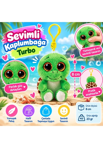 Ty Beanie Boos Peluş Kaplumbağa Anahtarlık Turbo Nhr