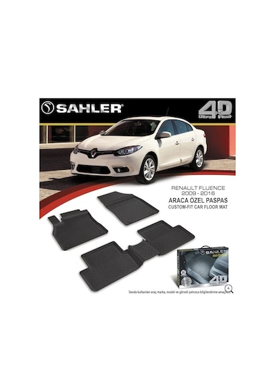 Sahler Renault Fluence Havuzlu Paspas 4.5D 2016 Model Uyumlu
