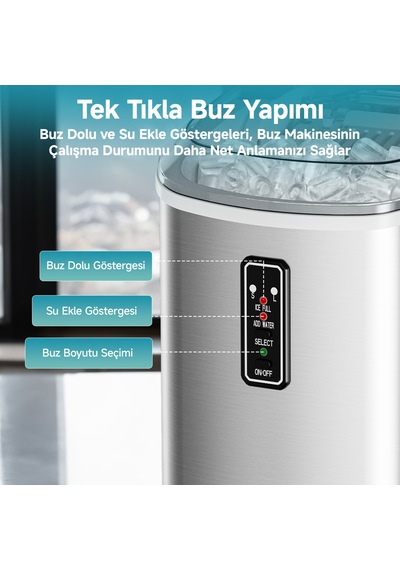 Bullet Kapsül Taşınabilir Buz Makinesi, Otomatik Temizleme, Hızlı Buz Yapma, Im008-bsı