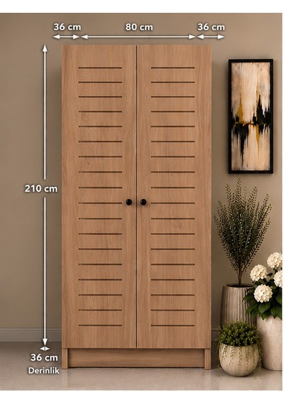 Flower Kombi Dolabı Krem 80 Lık Ceviz