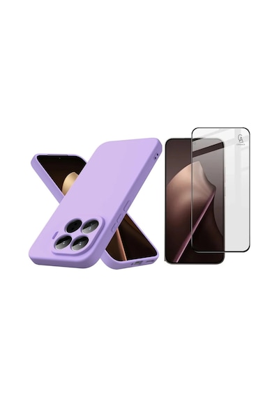 Xiaomi Mi 15t Pro Uyumlu Içi Kadife Lansman Kılıf Ve 5d Tam Kaplayan Cam Ekran Koruyucu Lila