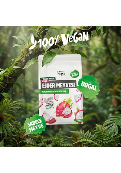 Dondurularak Kurutulmuş Beyaz Ejder Meyvesi 20 G Freeze Dried Meyve Cipsi Meyve Kurusu 6 Adet