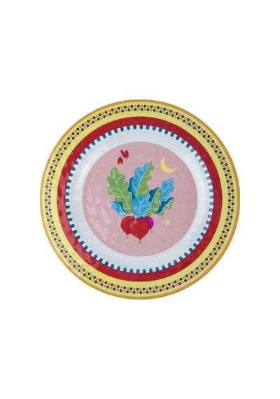 Mamma Mia 6lı Turp Desenli Yemek Tabağı 28cm Çok Renkli