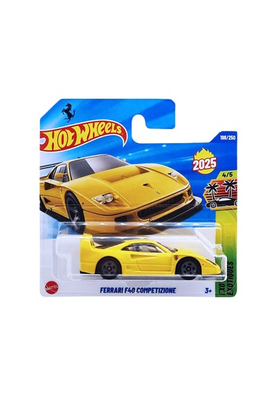 Hot Wheels Ferrari F40 Competizione - Hw Exotics Sarı 1/64 Diecast Model Araba Çok Renkli