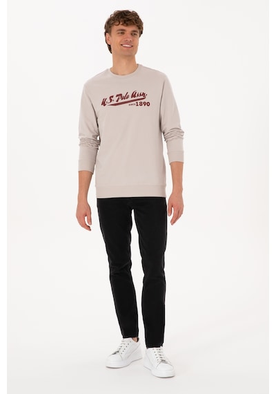 U.S. Polo Assn. Erkek Bisiklet Yaka Regular Fit Taş İnce Sweatshirt 50316315-VR049
