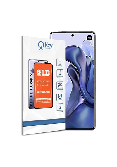Kzy İletişim Xiaomi Mi 11t İle Uyumlu Tam Kaplayan 21d Temperli Ekran Koruyucu Cam Sku: Mır8690010146403