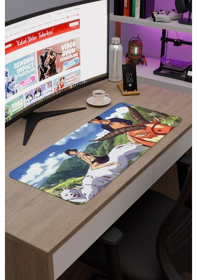 Mononoke Hime Anime V2 - 70x30 Xl Gaming Kauçuk Kaymaz Taban Mouse Pad Fare Altlığı