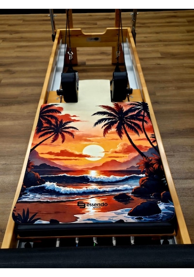 Reformer Pilates Mat ' Kaymaz' -'wavy Sunset' Renkli