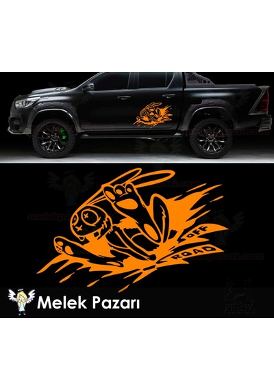 Yaralı Tavşan Off Road Sticker, Off Road Çıkartma