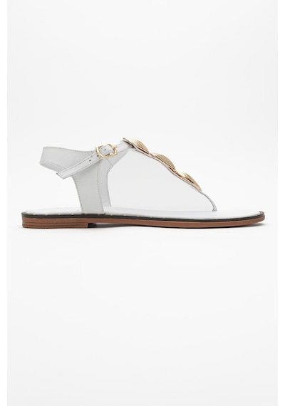 Luvishoes Luvi Shoes Helen Beyaz Hakiki Deri Parmak Arası Gold Tokalı Kadın Sandalet Beyaz Luvishoes Luvi Shoes Helen Beyaz Hakiki Deri Parmak Arası Gold Tokalı Kadın Sandalet Beyaz