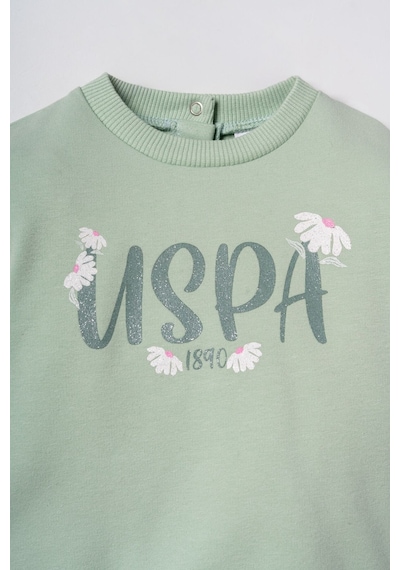 U.S. Polo Assn. Nakışlı Kız Bebek Yeşil Uzun Kol Pijama Takım Usb3259-c-v1 Usb3259-c-v1
