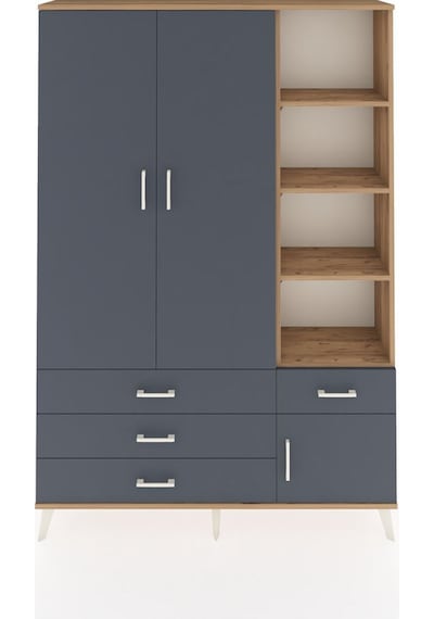 Arges Dolap 5 Raflı 4 Çekmeceli Tek Askılı 132x30x195 Çam-antrasit/antrasit Antrasıt/antrasıt Arges Dolap 5 Raflı 4 Çekmeceli Tek Askılı 132x30x195 Çam-antrasit/antrasit Antrasıt/antrasıt
