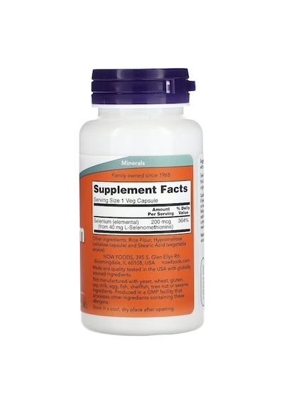 Now Foods, Selenium Selenyum 200 Mcg 90 Veg Caps