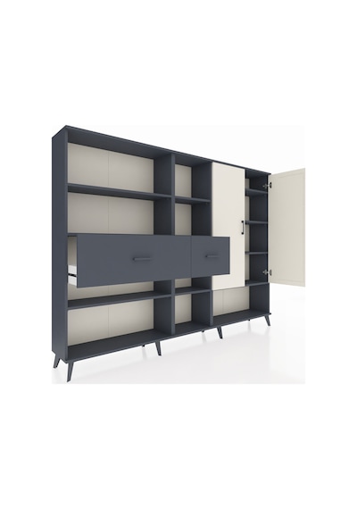 Arges Dolap 10 Raflı 2 Çekmeceli 2 Kapaklı 220x30x163 Antrasit-ay Antrasit-aytaşı/antrasit Arges Dolap 10 Raflı 2 Çekmeceli 2 Kapaklı 220x30x163 Antrasit-ay Antrasit-aytaşı/antrasit