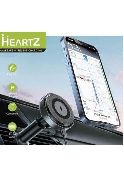Havalandırmaya Takılan Telefon Tutucu Araç Tutucu Ve Şarj Magsafe İle Uyumlu Kablosuz Şarj Özellikli Peteğe Takılıp Kilitlenebilen 15w Hızında Hızlı Mıknatıslı Premium Kalite 3a Şarjlı Araç Tutucu 034