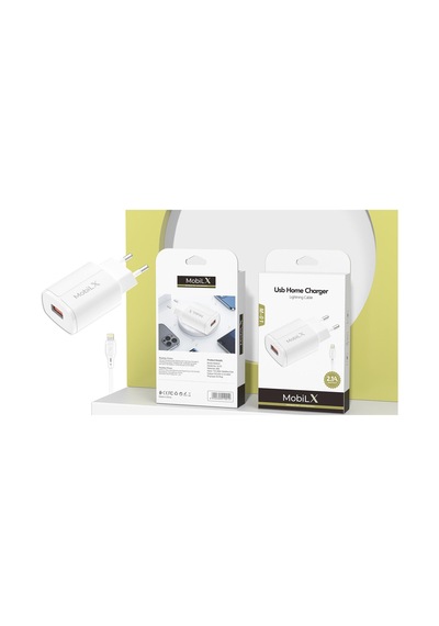 Mobilx M-01 Apple Uyumlu iPhone 11 14 Pro Max 2.1a Usb Şarj Adaptörü + Lightning Kablo